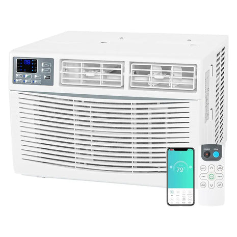 WiFi Enabled 10,000 BTU Window Air Conditioner, Smart Window AC Unit with Remote, Energy Saving, Easy Install Kit, Cools up to 450 Square Feet 