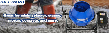 BILT HARD concrete mixer for mixing plaster, stucco, mortar, and concrete materials