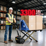BILT HARD 3,300-Lb Semi-Electric High-Lift Pallet Jack, 31.5" Lift Height