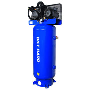 BILT HARD 60 Gallon 5HP Two-Stage Vertical Air Compressor, 15 CFM @ 90 PSI, 175 PSI Max, 100% Duty Cycle, Cast Iron Belt-Drive Pump