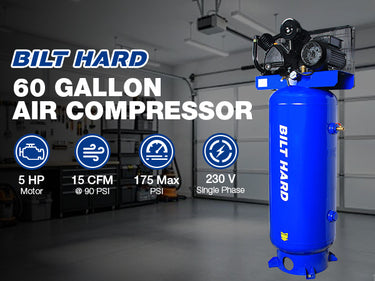 BILT HARD 60-gallon air compressor system protection