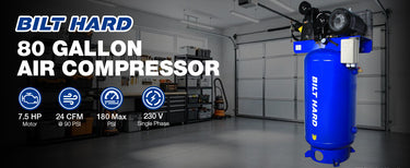 BILT HARD 80 gallon 5HP air compressor hero banner