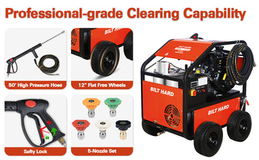 BILT HARD gas pressure washer professional cleaning capability