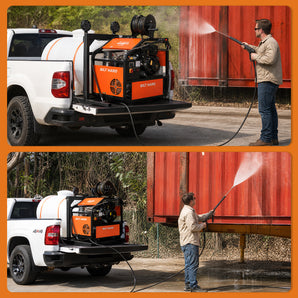 BILT HARD 4000 PSI 4.0 GPM Hot Water Pressure Washer Skid, 264 Gal Tank, 14HP Vanguard Engine