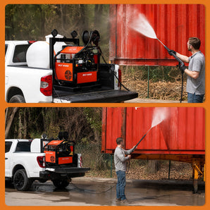 BILT HARD 4000 PSI 4.0 GPM Hot Water Pressure Washer Skid, 171 Gal Tank, 14HP Vanguard Engine
