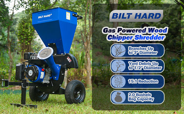 BILT HARD 3-inch gas wood chipper features