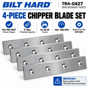 4-Piece Replacement Chipper Blade Set for TRA-0427 5" PTO Wood Chipper, MT21001
