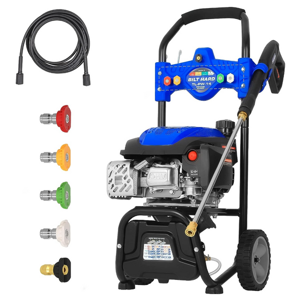 BILT HARD Gas Pressure Washer 3100 PSI 2.4 GPM, 5 Nozzle Tips 25ft Hose Power Washer with Soap Tank,High Pressure Washers Gas Powered, EPA & CARB Certified