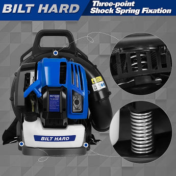 BILT HARD Backpack Leaf Blower, 636 CFM 52cc Blowers for Lawn Care 2.16 HP, 174 MPH Portable Leaf Blower Gas Powered 